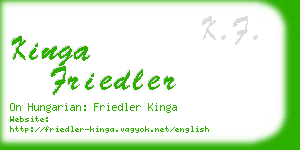 kinga friedler business card